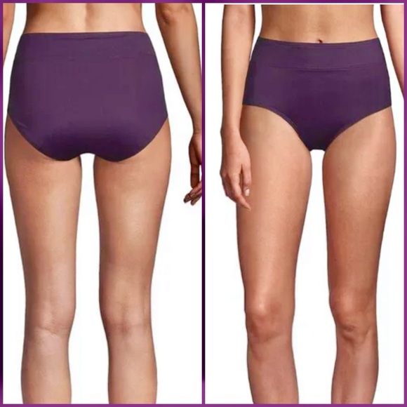 Lands end swim top high neck blackberry 2 piece - Picture 4 of 8